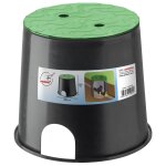 Regard de visite circulaire pour lectrovanne en polypropne - jardibric - 285x250mm - vert / noir