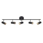 Rglette - keria - barcelona - mtal noir - 5 spots - gu10 12w