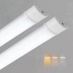 R�glette led 120 cm - estampille - lot de 2 - 34w - 3750 lm - 3cct r�glable - blanc chaud 3000k - blanc ...