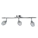 R�glette plafonnier - chrom� - 3 spots orientables - compatible led g9 - 40w - design contemporain