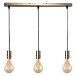 R�glette suspension - design - m�tal bronze - 3 ampoules e27 - compatible led - int�rieur