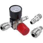 R�gulateur de pression dair � trois voies 175 psi 12 bar manom�tre 1 / 4 pouce pour compresseur vanne ...