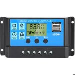 R�gulateur solaire pwm 30a 12v / 24v avec �cran lcd double usb contr�le intelligent batterie panneau ...