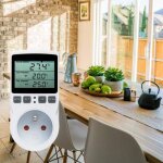 Régulateur de température numérique dlzaoao - prise thermostat chauffage / refroidissement lcd 230v - ... Régulateur de température numérique dlzaoao - prise thermostat chauffage / refroidissement lcd 230v - ...