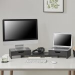 Rhausseur dcran rglables marttila avec 2 tiroirs gris fonc [en. casa]