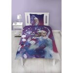 Parure de couette - homerokk - la reine des neiges - 140x200 cm - 100% coton - rose ple