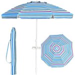 Relax4life parasol de plage inclinable m�t d�montable et pieds � vrille parapluie de soleil � 8 baleines ...