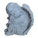 Relaxdays ange fun�raire r�sistant aux intemp�ries et au gel 24x24x15 cm polyr�sine gris pierre