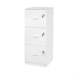 Relaxdays armoire � dossiers suspendus 3 tiroirs verrouillables h x l x p: 103 x 40 x 40 cm blanche