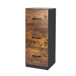 Relaxdays armoire � dossiers suspendus 3 tiroirs verrouillables h x l x p : 103 x 40 x 40 cm noir / marron ...