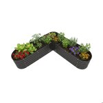 Relaxdays bac potager en l galvanis� h x l x p 43 x 213 x 213 cm pour l�gumes herbes fleurs anthracite ...