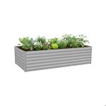 Relaxdays bac potager sur�lev� m�tal galvanis� pour fleurs plantes & l�gumes h x l x p: 57x240x90 cm ...