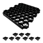 Relaxdays dalles gazon plastique lot de 10 4x50x50 cm sans sous - couche carrossables pour paddock et ...