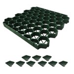 Relaxdays dalles gazon plastique lot de 10 4x50x50 cm sans sous - couche praticables pour paddock et ...