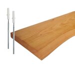 Relaxdays �tag�re murale bord naturel hxlxp 3x100x22 cm �tag�re flottante rustique cuisine bois massif ...