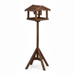 Relaxdays mangeoire pour oiseaux sur pied silo jardin & terrasse nourrir les oiseaux sauvages en bois ...
