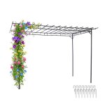 Relaxdays pergola m�tal h x l x p : 215 x 320 x 190 cm abri de terrasse autoportant tonnelle pour rosiers ...