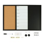 Relaxdays tableau 3 - en - 1 40 x 60 cm - tableau blanc li�ge ardoise accessoires m�mo magn�tique multicolore ...