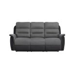 Relaxxo - canapé de relaxation 3 places en microfibre et simili léon - gris et noir Relaxxo - canapé de relaxation 3 places en microfibre et simili léon - gris et noir