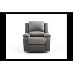 Relaxxo - fauteuil relaxation 1 place microfibre et simili leo - gris
