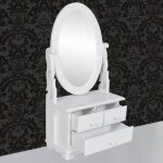 Remise 2026�cabinet de chambre blanc - coiffeuse avec miroir pivotant ovale mdf 926 1949119