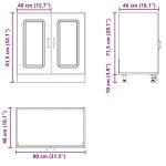 Remise 2026�caisson de cuisine blanc - meuble bas pour �vier kalmar - blanc brillant - 80x46x815cm 994 ...