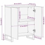 Remise 2026�enfilade de rangement beige - buffet naturel 60x335x75cm - bois de mangue massif 568 9078941 ...