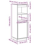 Remise 2026�enfilade de rangement blanc - buffet haut multi - rangements - blanc - 37x34x110cm - bois ...