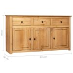 Remise 2026�enfilade de rangement brun - buffet 135x40x80cm pin solide assortiment panama 216 9985080 ...