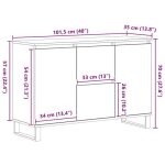 Remise 2026�enfilade de rangement noir - buffet bas - ch�ne noir - 1015x35x70cm - bois ding�nierie 399 ...