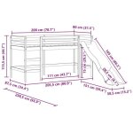 Remise 2026�lit mezzanine denfants simple - cadre de lit gar�on / fille - sans matelas - avec toboggan ...