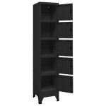 Remise 2026�noir - armoire � casiers grand stockage - armoire vestiaire - noir - 38x40x180cm acier 475 ...