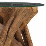 Remise 2026�petite table centrale de salon brun - table basse bois flottant de teck massif 60cm 861 7292099 ...
