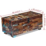 Remise 2026�petite table centrale de salon brun - coffre table basse - bois de r�cup�ration massif 80x40x35cm ...