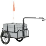 Remorque chariot à vélo avec coffre de rangement amovible pliable 65l Remorque chariot à vélo avec coffre de rangement amovible pliable 65l