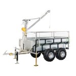 Remorque double essieux 4 roues 1400kg benne galvanis�e basculante + grue 2000x1070x580 mm torros ahr1400gk ...