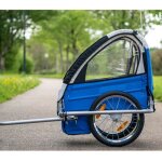 Remorque fixation moyeu 2 roues enfant optimiz l60xl40xh56 - bleu / gris - 60x40x56 cm