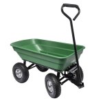 Remorque de jardin - werka pro - 52 litres - 4 roues gonflables - charge maxi 120 kg - armature noire ...
