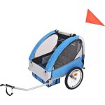 Remorque vélo - convertible - pliable - 2 enfants - gris et bleu - 137 x 77 x 87 cm Remorque vélo - convertible - pliable - 2 enfants - gris et bleu - 137 x 77 x 87 cm