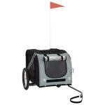 Remorque de vlo pour chien - ashata - noir et gris - capacit de charge 45 kg