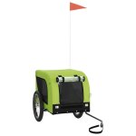 Remorque de v�lo pour chien ashata - vert et noir - tissu oxford et fer - capacit� de charge 45 kg
