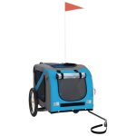 Remorque de vélo pour chien - cuque - capacité de charge 45 kg - bleu et gris Remorque de vélo pour chien - cuque - capacité de charge 45 kg - bleu et gris