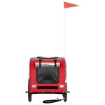 Remorque de vlo pour chien fydun - rouge et gris - capacit de charge 45 kg