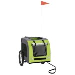 Remorque de vlo pour chien fydun - vert et gris - capacit de charge 45 kg - dimensions 69 x 1335 x ...