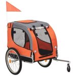 Remorque de v�lo pour chiens orange et gris 130 x 73 x 91 cm