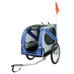 Remorque v�lo pour chien pliable en tissu oxford - avec reflecteurs et 3 portes - charge jusqu� 40 kg ...