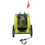 Remorque de vlo pour chien pliable - ygongmyl - cadre en acier max. 40 kg - jaune / gris