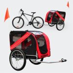 Wiltec remorque de vlo pour chien 2200 x 700 x 780 mm rouge noir c