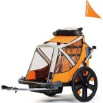 Remorque vlo - remorque  accrocher au vlo pour enfant - - dimensions 80cmx30cmx80xm - couleur orange ...