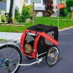 Remorque de vélo pliable pour chien yis - noir / rouge 73 x 137 x 90 cm Remorque de vélo pliable pour chien yis - noir / rouge 73 x 137 x 90 cm